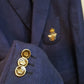 Hand Embroidered Linen Half Lining Royal Blue Coat By Snug