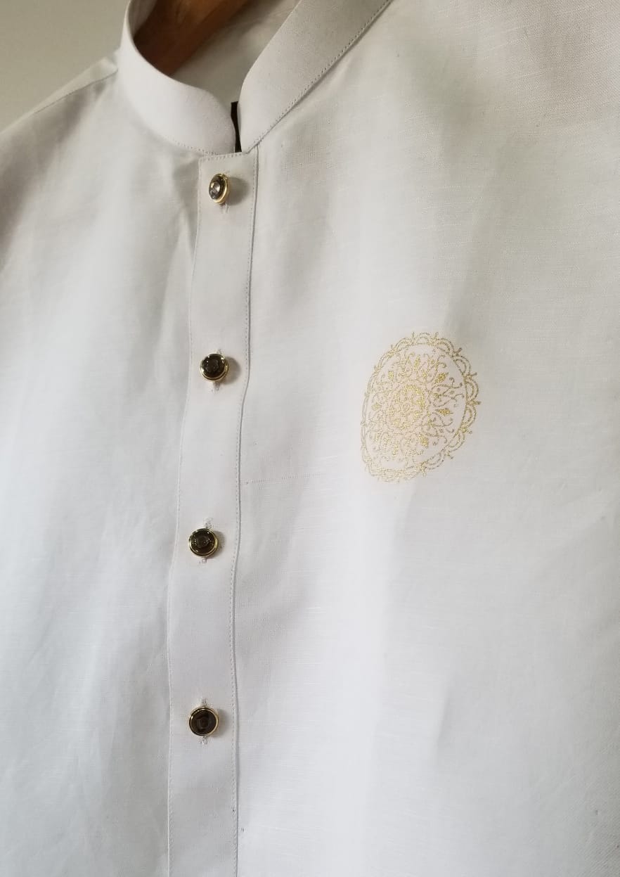 Gold Chest logo Printed Kurta Trouser