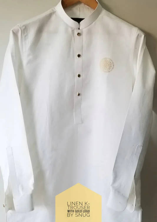 Gold Chest logo Printed Kurta Trouser - Snug