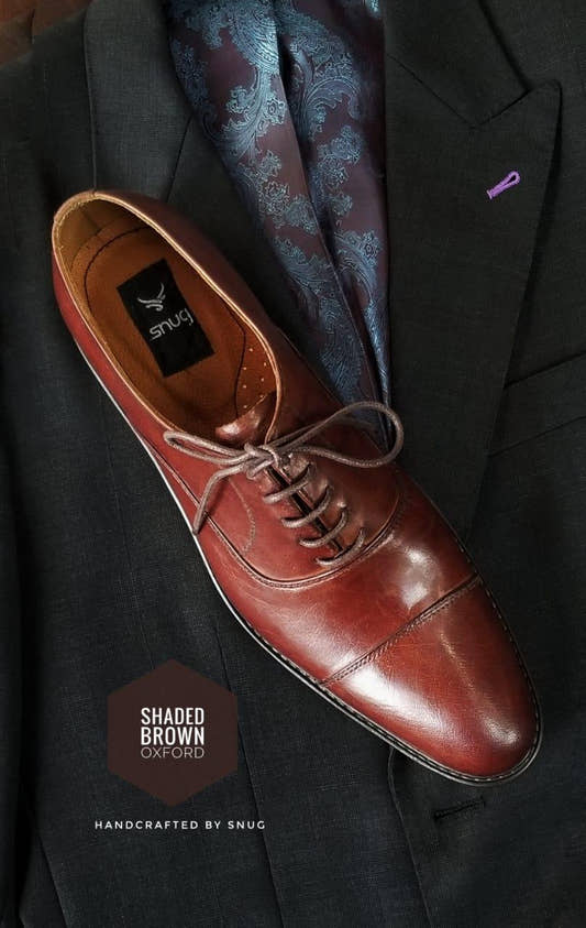 Shaded Brown Cap-Toe Formal Shoe By Snug - Snug
