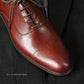 Shaded Brown Cap-Toe Formal Shoe By Snug - Snug