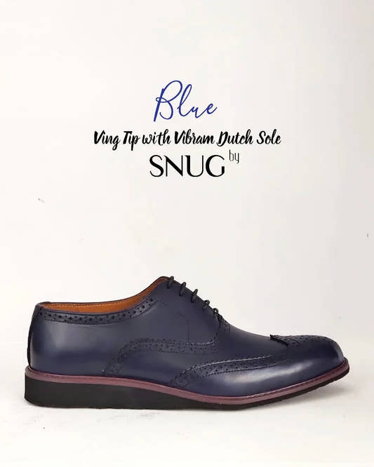 Blue Wing Tip With Vibram Dutch Sole By Snug - Snug