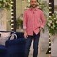 Brick Red Double Stitched Linen Shirt. - Snug