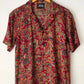 Snug Burgundy Floral Gauzy Shirt men’s lightweight summer button-up shirt with floral print
