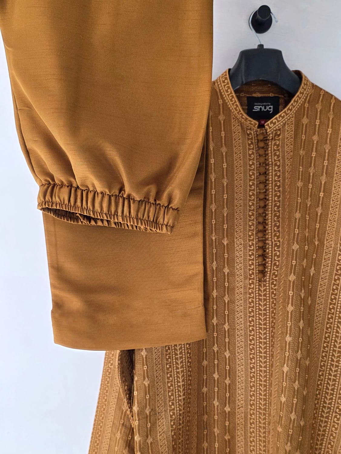 Mustard Brouwn Embroidered Kurta Trouser.
