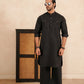 Linen Double Pocket Kurta with Loose Trouser.