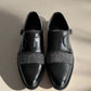 Tweed Contrast Black Monk Shoes. - Snug