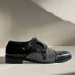 Tweed Contrast Black Monk Shoes. - Snug