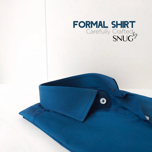 Teal Blue Formal Shirt - Snug