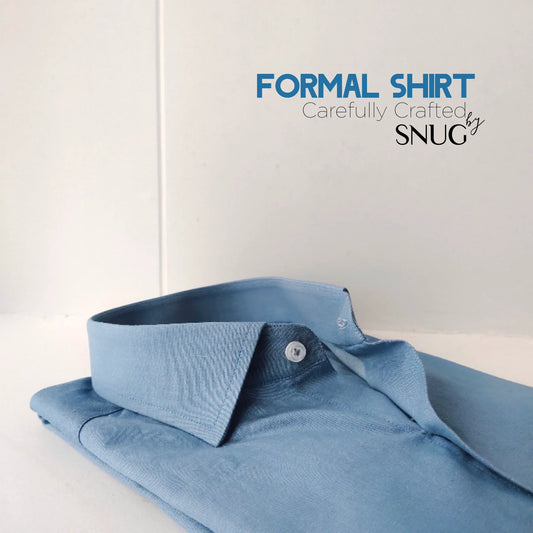 Steel Blue Formal Shirt - Snug
