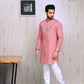 Maroon Chambray Kurta with Pearl White Trouser - Snug