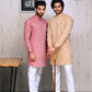 Maroon Chambray Kurta with Pearl White Trouser - Snug
