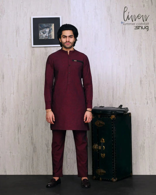 Maroon Linen Cotton by Snug - Snug