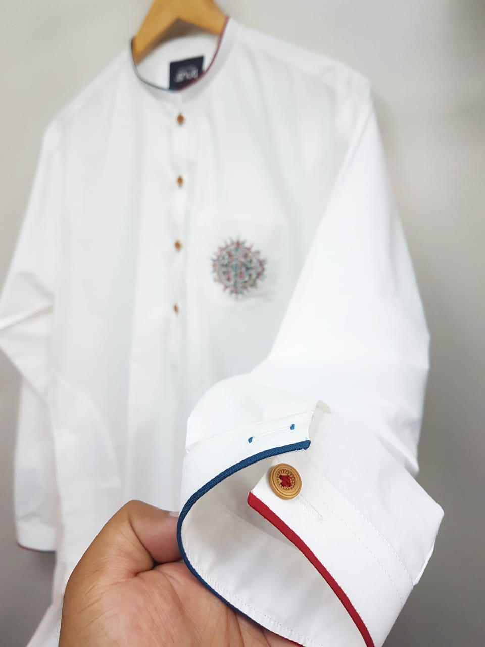 Embroidered Pocket Kurta and trouser made by Snug