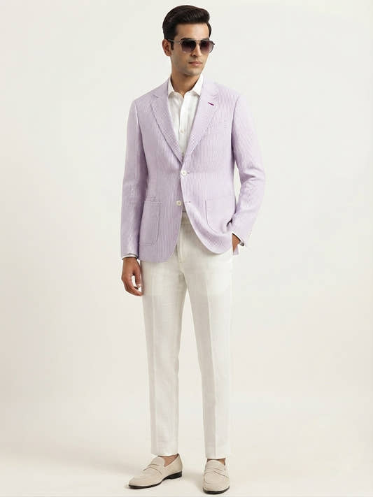 Lailac Pinstripe Linen Blazer