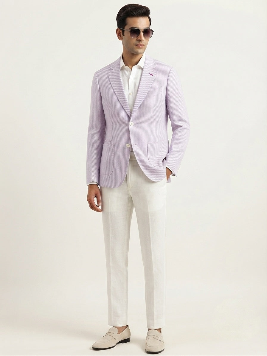 Lailac Pinstripe Linen Blazer