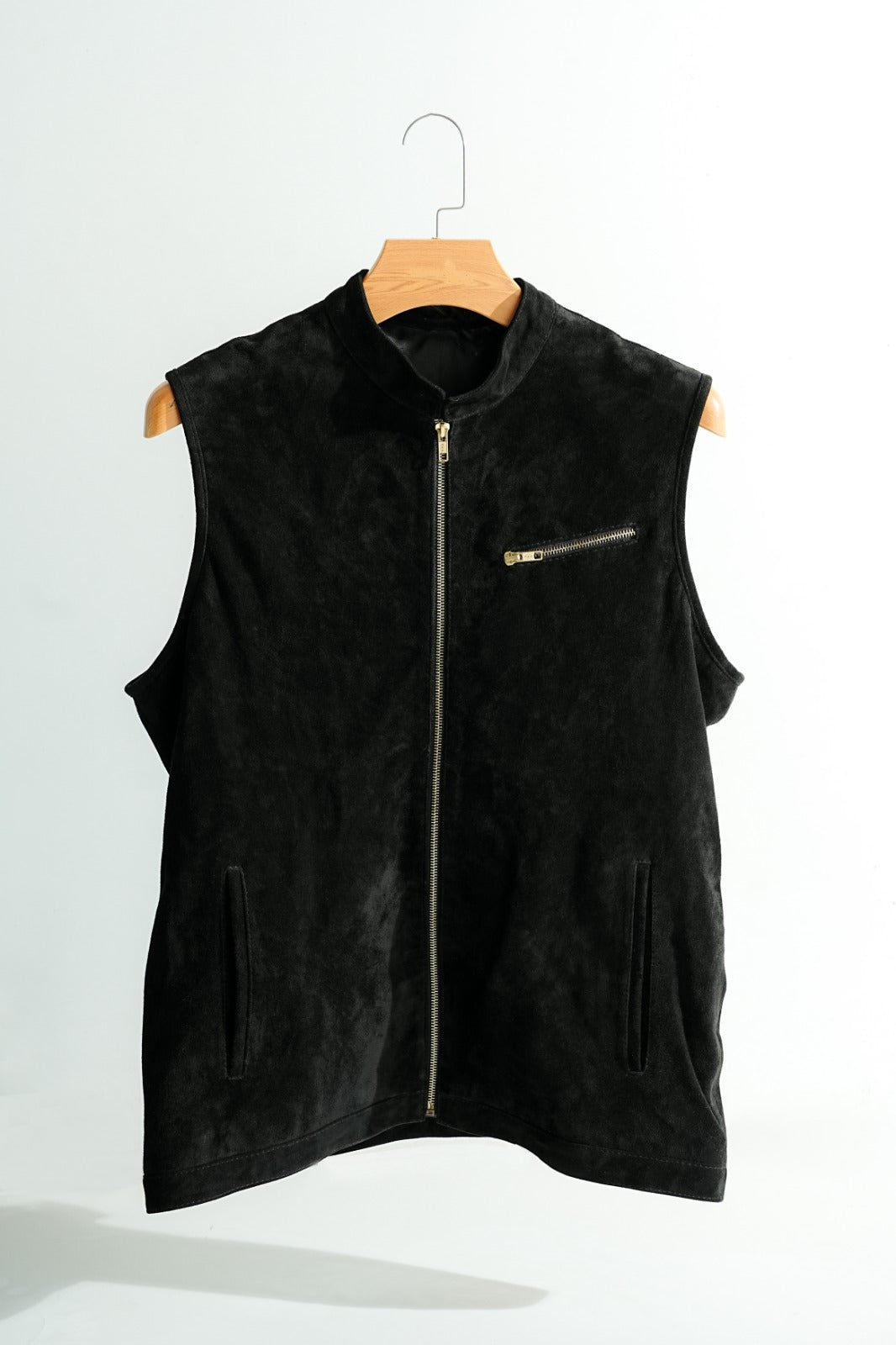 Zipper Suede Leather Waistcoat for Men – Premium Look | Snug