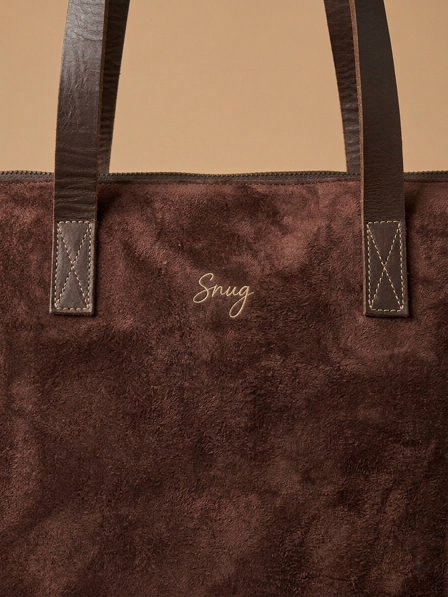 Unisex Suede Leather Tote Bag