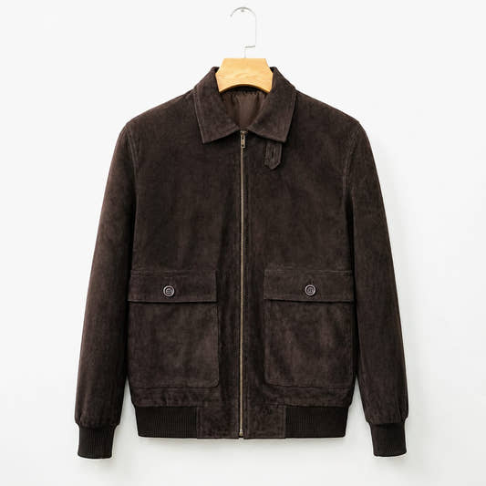 Brown Suede Leather Jacket