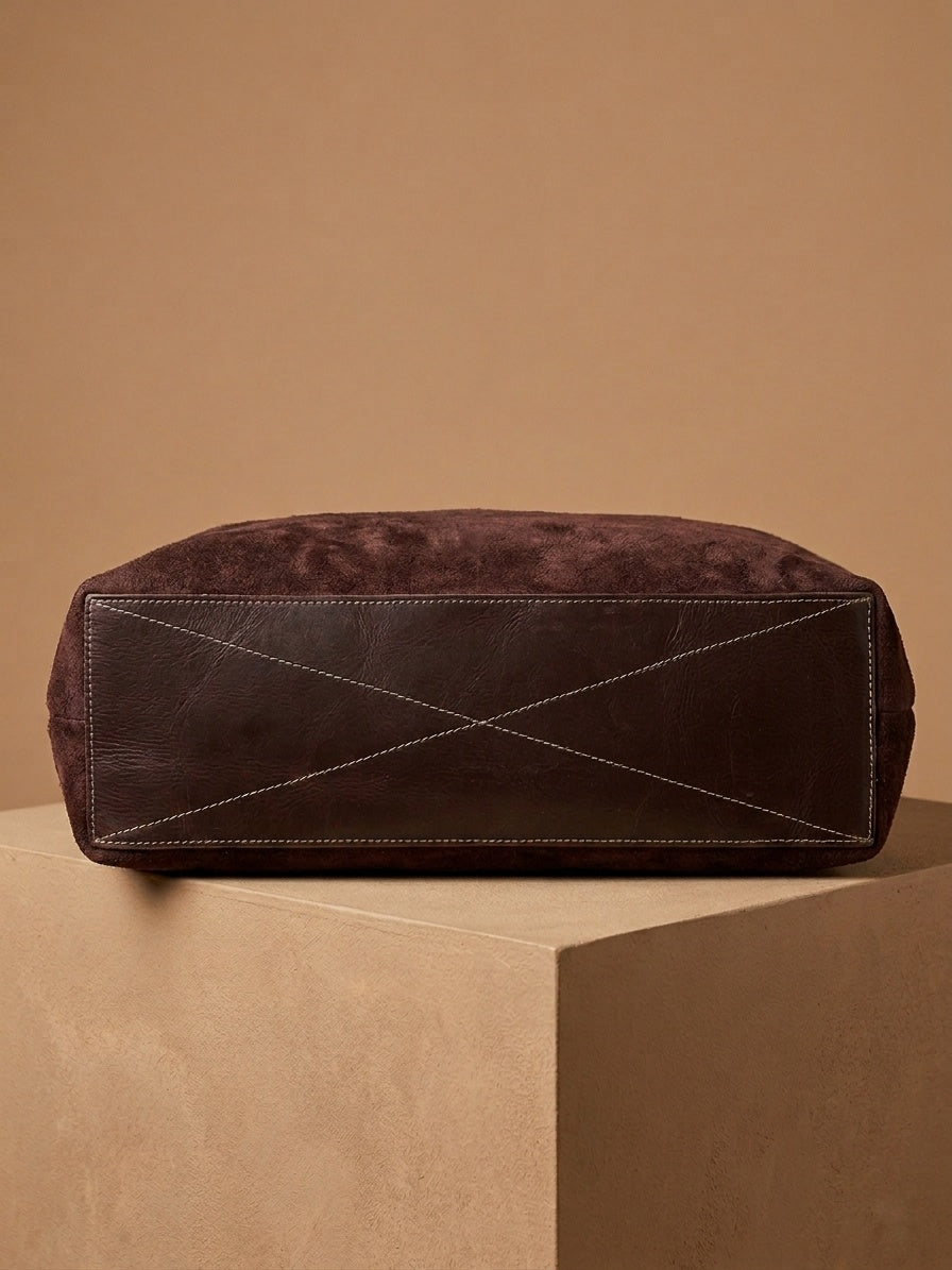 Unisex Suede Leather Tote Bag