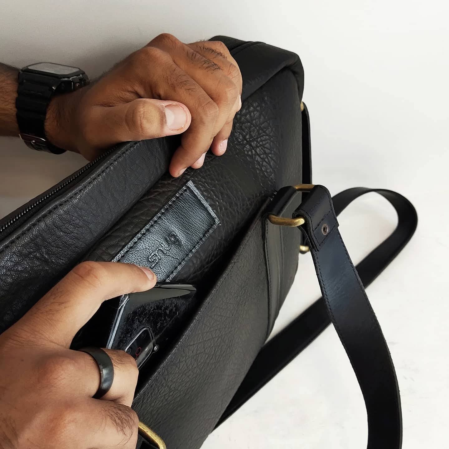 Atom Cow Leather Bag