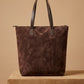 Unisex Suede Leather Tote Bag