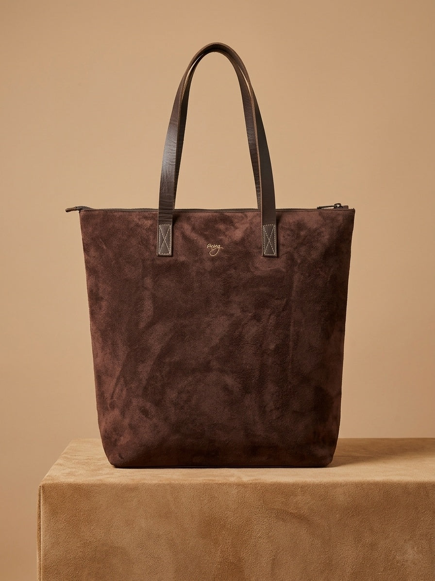 Unisex Suede Leather Tote Bag
