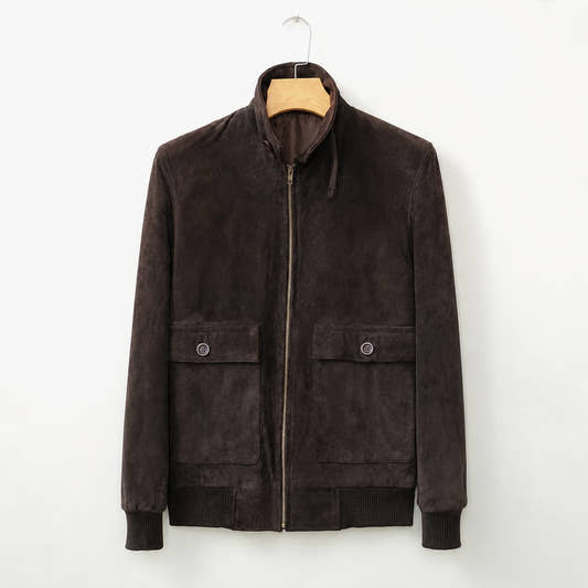 Brown Suede Leather Jacket