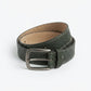 Dark bottle green cow leather belt