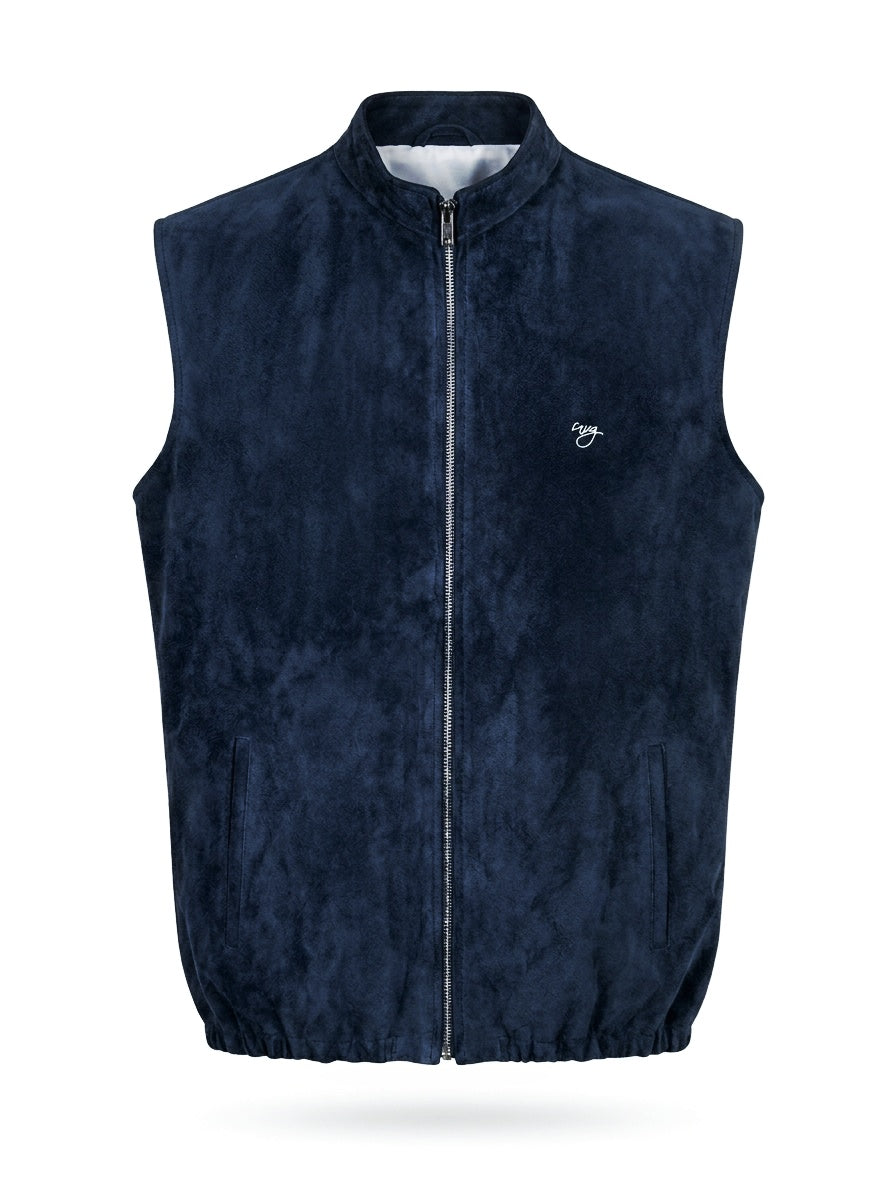 Snug Logo Suede Leather waistcoat