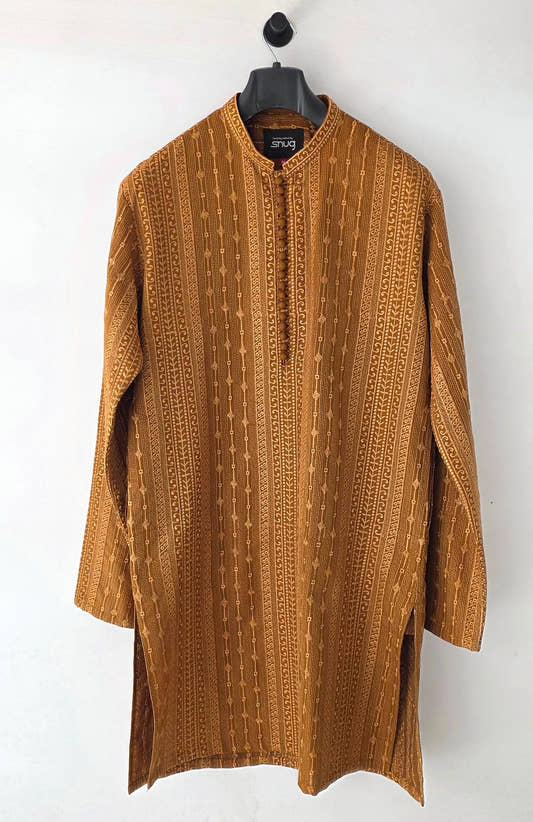 Mustard Brouwn Embroidered Kurta Trouser.