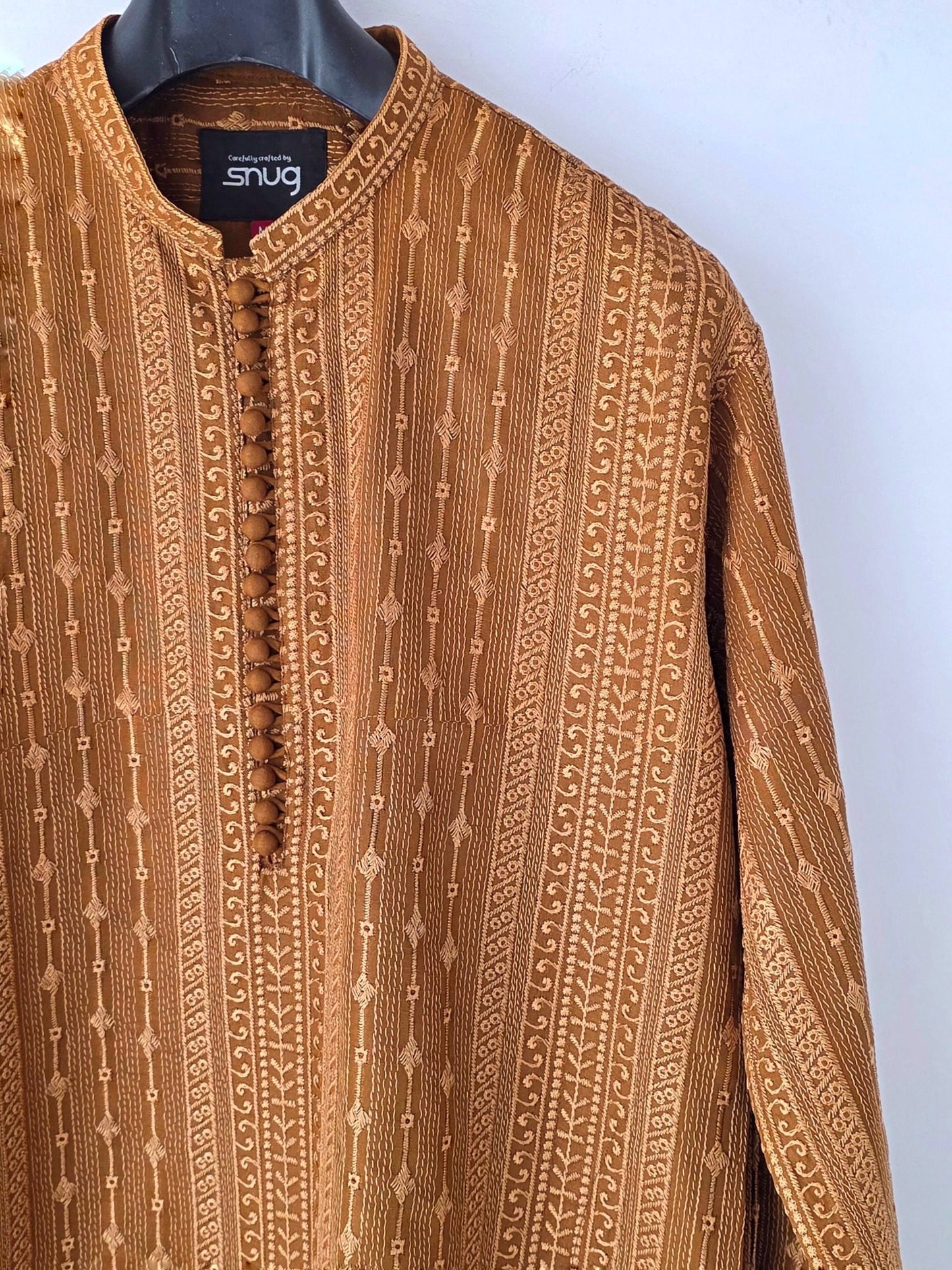 Mustard Brouwn Embroidered Kurta Trouser.