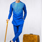 Blue Linen embroidered kurta and trouser - Snug