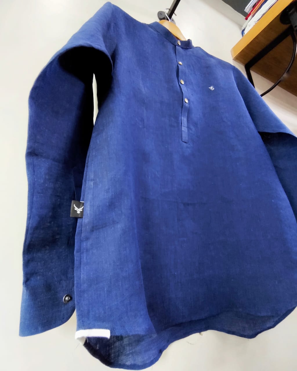 Irish Linen Shirt-Kurti With 'S' Chest Logo - Snug