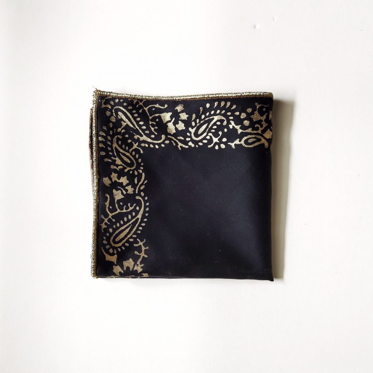 Black Block printed pocket square. - Snug